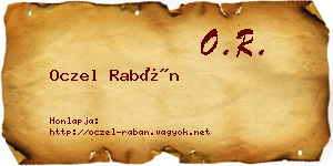 Oczel Rabán névjegykártya